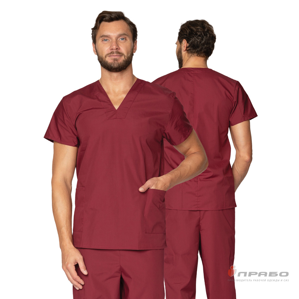 Костюм «Хирург» бордовый (блузон и брюки). Артикул: М101. Цена от 1 360,00 р. в г. Омск